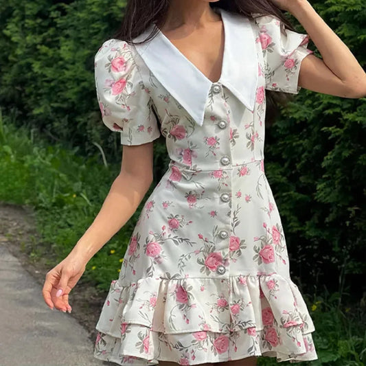 Lapel Dress GardenBloom, available in: https://nevazza.co.uk