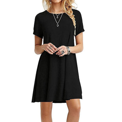 V Neck T Shirt Dress RetroVibe in black, Available in: https://nevazza.co.uk/